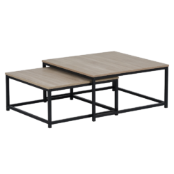 Konferenční stolky, set 2 ks, dub sonoma/černá, KASTLER 2 NEW TYP 1