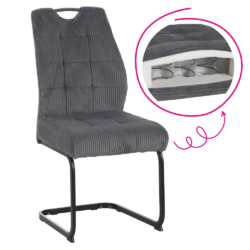 Jídelní židle, šedá/černá, KELMA