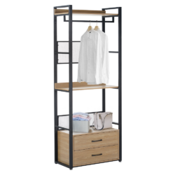 Regál se zásuvkami, dub/černá, KILOS NEW TYP 1