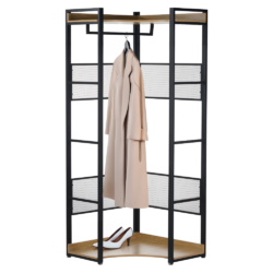 Rohový regál, dub/černá, KILOS NEW TYP 4