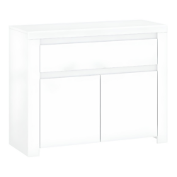Komoda 2D1S, bílý lesk, LINDY