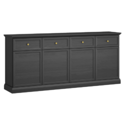 Komoda, černý grafit, LOCCA K4D4S