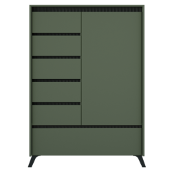 Komoda, smoke zelená/černá, LONGY REG1D5S1K
