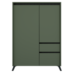 Komoda, smoke zelená/černá, LONGY REG2D1S1K