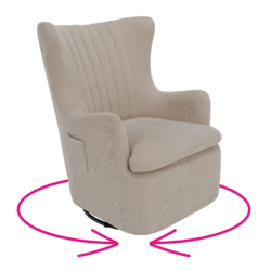 Relaxační otočné křeslo, šedobéžová, MAREN