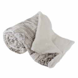 Oboustranná beránková deka, vintage vzor, 150x200, MARIS