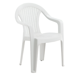 Zahradní stohovatelné křeslo, bílá, MEDRA