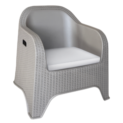 Zahradní stohovatelné křeslo, šedohnědá Taupe, MEKEL