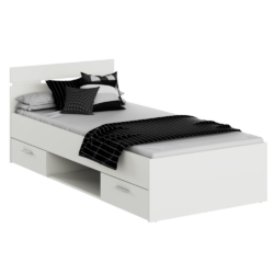 Postel, 90x200, bílá, MICHIGAN NEW