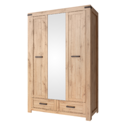 Skříň 3D2S se zrcadlem, dub wotan, MORATIZ
