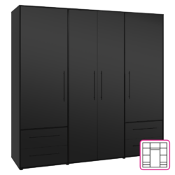 Skříň, černá, MOSKA TYP 2