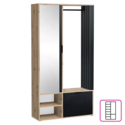 Předsíňová sestava, dub artisan/černá, MUNA