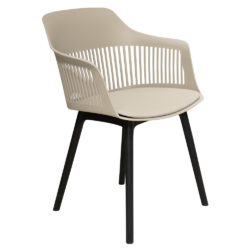 Jídelní křeslo, šedohnědá Taupe/černá, NASRIN