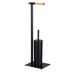 Stojan na toaletní papír, bambus/černá, NESIM