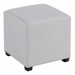 Taburet, bílá textilní kůže, NIKI NEW