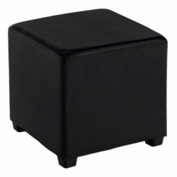 Taburet, černá textilní kůže, NIKI