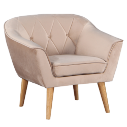 Křeslo, béžová/kaučukové dřevo, NOSEL