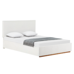 Postel s roštem a úložným prostorem, 160x200, bílá, NUVOLA