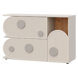 Komoda, kašmír/dub craft zlatý/šedá, PIGA 1D2S