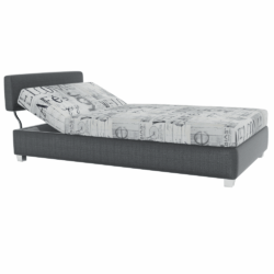 Polohovací válenda, tmavě šedá/vzor, DOMEN NEW