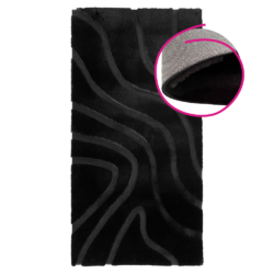 Koberec, černá/3D vzor, 140x200, PUFIN TYP 2