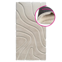 Koberec, krémová/3D vzor, 100x140, PUFIN TYP 2