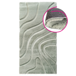 Koberec, zelená/3D vzor, 80x150, PUFIN TYP 2