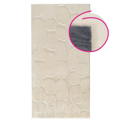 Koberec, krémová/3D vzor kameny, 80x150, PUFIN TYP 1