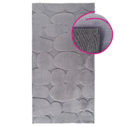 Koberec, světle šedá/3D vzor kameny, 120x180, PUFIN TYP 1