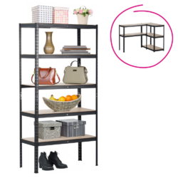 Regál, dub/černá, RADMAN