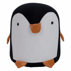 Taburet ve tvaru tučňáka, černá/bílá, RAINO