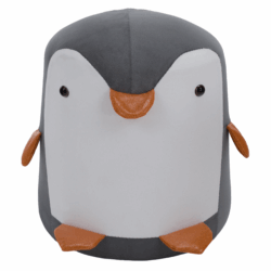 Taburet ve tvaru tučňáka, šedá/bílá, RAINO