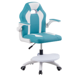 Otočná židle s podnoží, modrá/bílá, RAMIL NEW