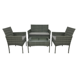 Zahradní 4-dílný ratanový set, šedá, RATANA 2 NEW
