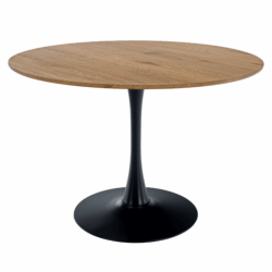 Jídelní stůl, kulatý, dub/černá, průměr 110 cm, REVENTON NEW
