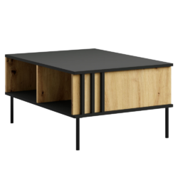 Konferenční stolek, černá/dub artisan, RIMINA