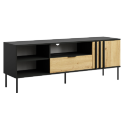 TV stolek, černá/dub artisan, RIMINA