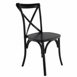 Židle, masivní dřevo, černá, SAMILO