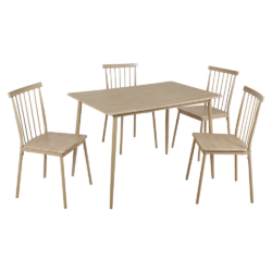 Jídelní set 1+4, přírodní/vzor buk, SENDO