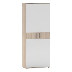 Skříň se zrcadlem, dvoudveřová, dub sonoma, SERVO TYP 7