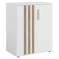 Komoda, 2D, bíla/dub artisan, TOLIS TYP 1