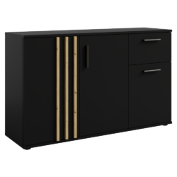 Komoda, 3D1S, černá/dub artisan, TOLIS TYP 2