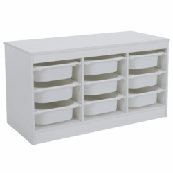 Organizér s úložnými boxy, bílá, TRIMAL