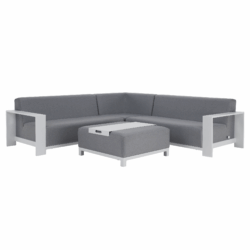 Zahradní set, světle šedá/bílá, hliník, UBUL