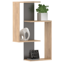 Závěsná police, dub artisan/grafit, VALPA