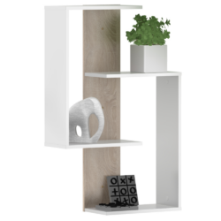 Závěsná police, bílá/dub sonoma, VALPA