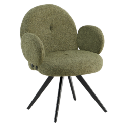 Otočná židle, zelená/černá, VASALA