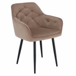 Designové křeslo, světle hnědá Velvet látka, VERIO