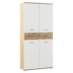 Botníková skříň/regál, bílá/dub artisan, VILOT