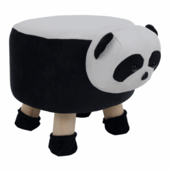 Taburet ve tvaru pandy, černá/bílá/přírodní, ZUNIO TYP 1